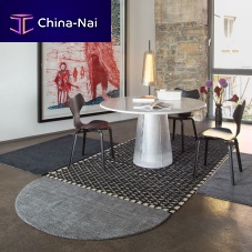 Contemporary dining table BENTmarbleglass baseround