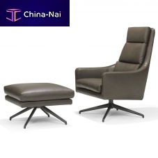 Contemporary armchair BEL AIRleatherfabricwith footrest
