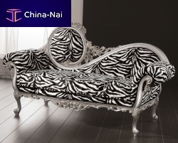 Baroque style daybed GIADAfabricbeechwood with gold leaf finish
