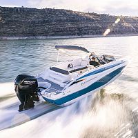 Outboard deck boat E205 XSopenbowriderside console
