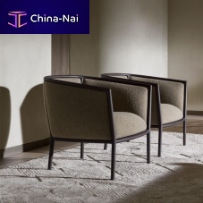 Contemporary armchair MARGOU textileleatherwith removable cover