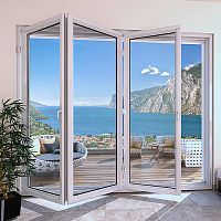 Sliding and stacking patio door PA 460foldingaluminumdouble-glazed