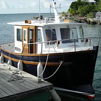 Inboard trawler P214wheelhouse1-cabin