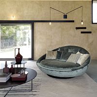 Round sofa LACOON ISLANDcontemporaryfabricleather