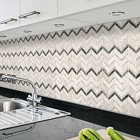Kitchen mosaic tile ELEGANT MIX CHEVRONwallmarblegeometric pattern