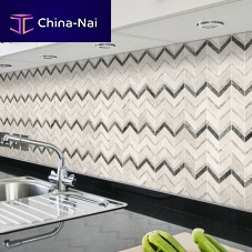 Kitchen mosaic tile ELEGANT MIX CHEVRONwallmarblegeometric pattern