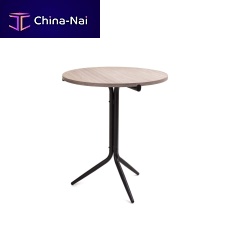 Contemporary pedestal table TRIPODsteellaminateround