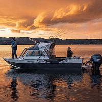 Outboard day fishing boat 21 DISCOVERYwheelhousehigh-performancealuminum