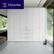 Contemporary wardrobe NEX lacquered woodwith swing doorswith drawer