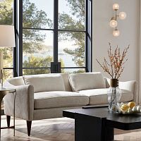 Contemporary sofa VINCENTfabricleatherbrown