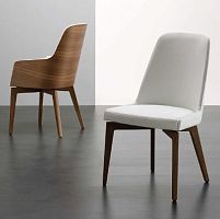 Contemporary chair MARLNE 100 indoorfabricwooden base