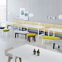 Contemporary bench DOCKS woodenaluminiumwithout armrests