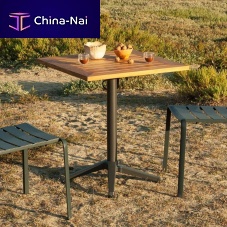 Contemporary bistro table TYPONteakaluminum basesquare