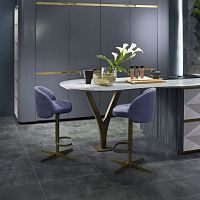 Contemporary bar chair SE57 OPTICAL SKIN indoorfabricchrome steel