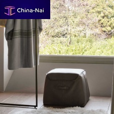 Contemporary pouf Maiofabricleathersquare