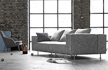 Modular sofa BOXcontemporaryfabricleather