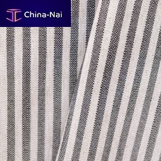 Curtain fabric Tribal Blackstripedcottonlinen