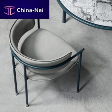 Contemporary dining chair MACindoorleatherpainted metal base
