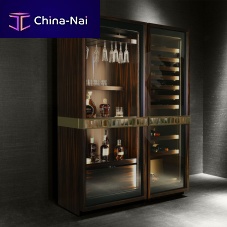Commercial bar cabinet MANHATTAN contemporaryoakMacassar ebony