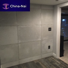 High-performance concrete wall cladding LIHERA TRAVERTINEinteriorbrushedconcrete look