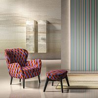 Contemporary armchair Ottaviafabricleathersteel