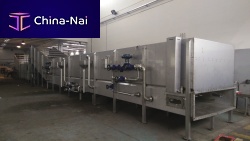 Tunnel sterilizer processheatwith cooler