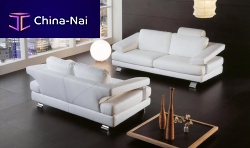 Contemporary sofa STORMleatherwhite2-person