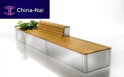 Contemporary public bench GARDAirokoteakaluminum