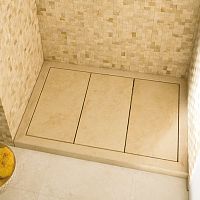 Rectangular shower base ISEOabove floorflushstone