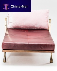 Contemporary daybed LITTLE MISS FAT leatherwoodensteel