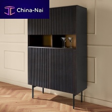 Sideboard with long legs MALMcontemporaryoakwalnut