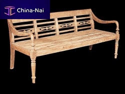 Traditional bench FBE COL LATteakwith backrestmade from recycled materials