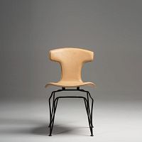 Contemporary chair JOLEindoorleathersteel base