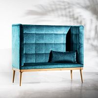 High upholstered bench HAVANAcontemporaryfabricwooden