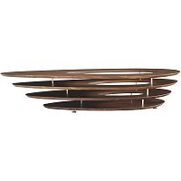 Contemporary coffee table INTERSTICEwalnutchrome steel basetriangular