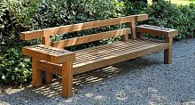Contemporary garden bench NARAteakwith backrestwith armrests