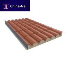 Roof sandwich panel 2 galvanized steel facesinsulating corePolyisocyanurate PIR core