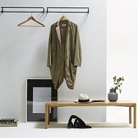 Contemporary bench PANCHINAwalnutnatural oakwithout backrest