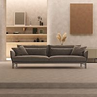 Contemporary sofa MAJESTICfabricbrownbeige