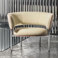 Contemporary armchair FONT BOLDleatherfabricbeige