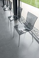 Contemporary chair ARIA EASY polycarbonatelacquered metal basestackable