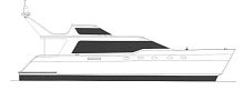 Catamaran express cruiser Malcolm Tennant 49.8'inboardtwin-enginewith enclosed flybridge