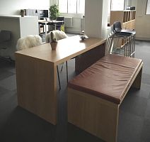 Contemporary bench HIGH CUBEwoodenlaminate