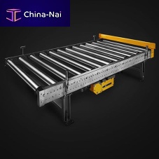 Roller conveyor height-adjustable