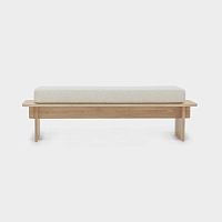 Contemporary bench Viirgwoodenfabricwithout backrest