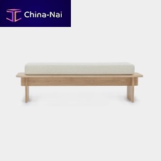 Contemporary bench Viirgwoodenfabricwithout backrest