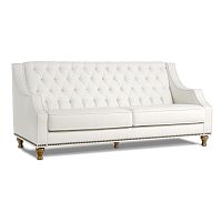Chesterfield sofa BOLONIAfabricwhite2-person