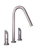Countertop double-handle mixer tap T45 Estainless steelkitchen3-hole