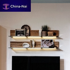Wall-mounted shelf V-Alpincontemporaryoakglass