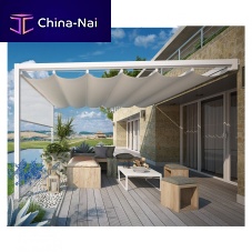 Self-supporting pergola ONDA-ADDmetalfabric canopycommercial